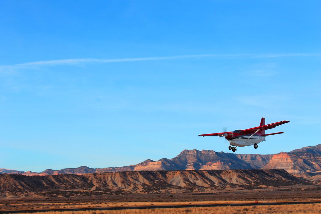 kodiak plane taking off for charter flight in moab