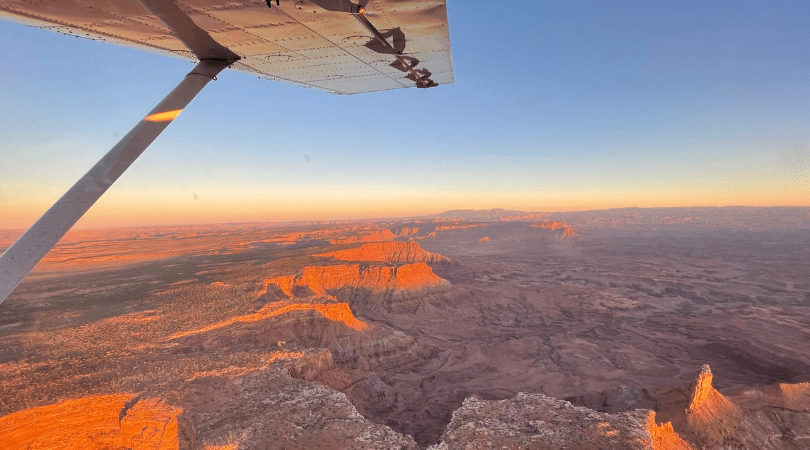 sunset airplane tour over canyonlands with redtail air