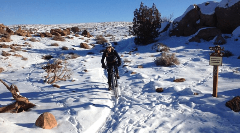 mountain bike moab in the winter
