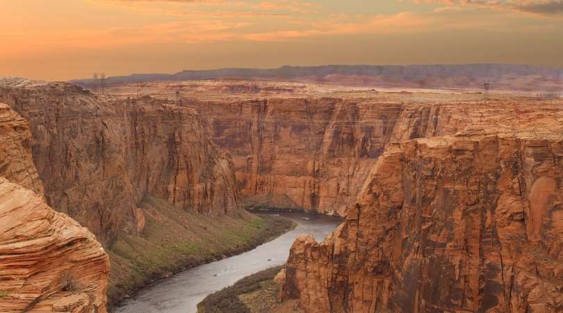 sunset glow over the colorado river