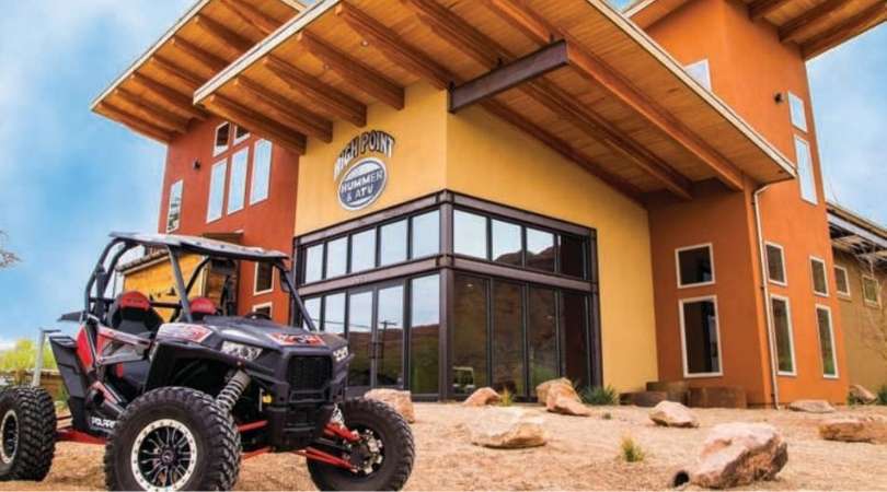 atv outside highpoint shop in moab