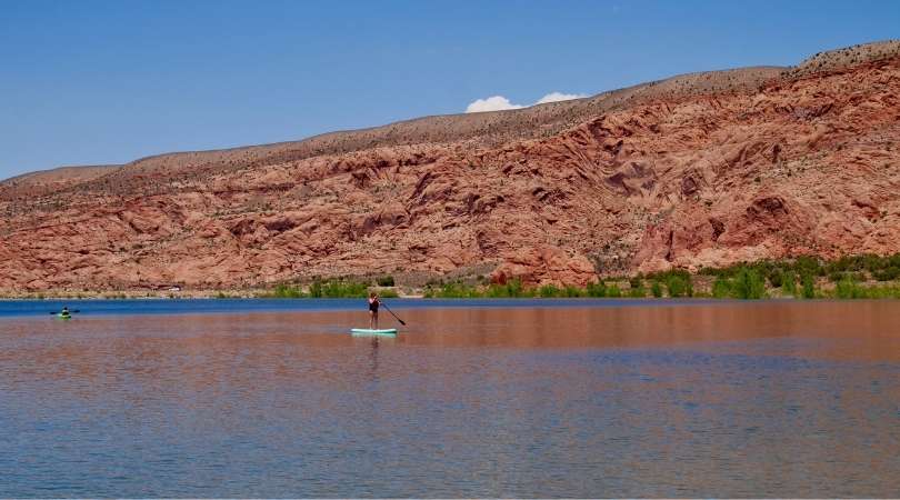 person on a SUP on ken's lake