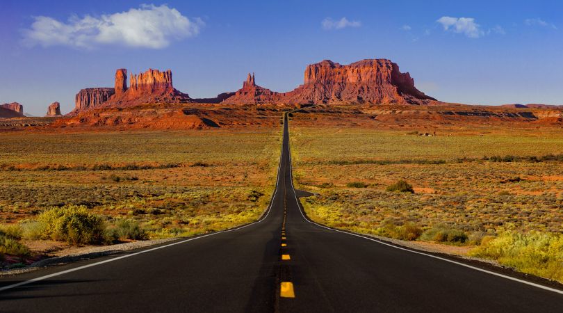 road to monument valley from forrest gump