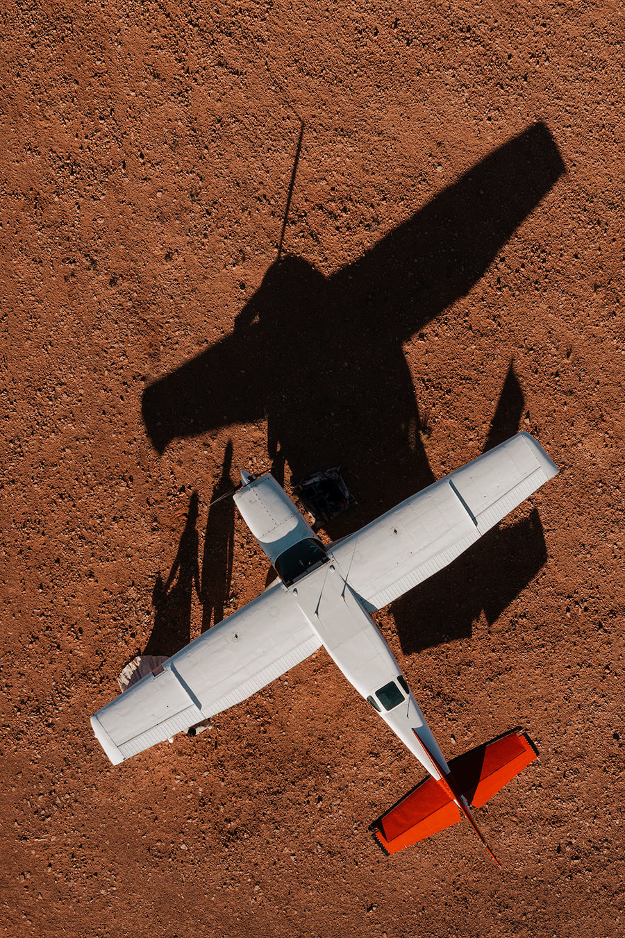 aerial view of airplane