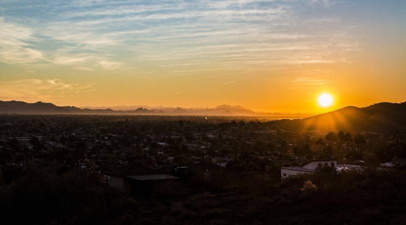 sunset over the arizona desert