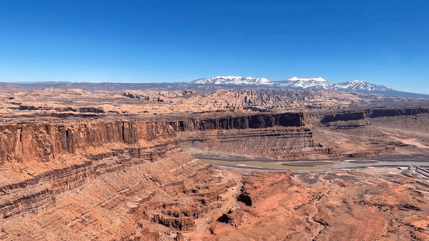 aerial view of moab and canyonlands