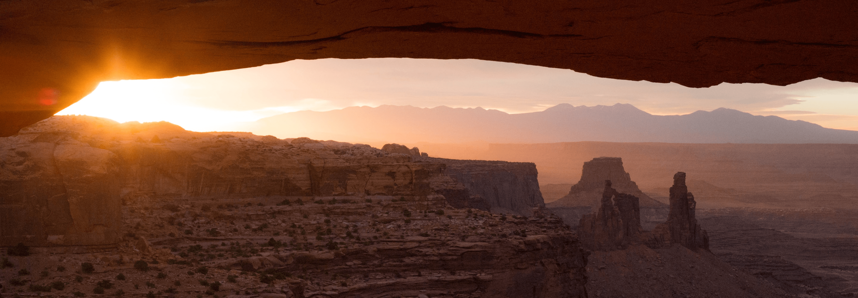 sunset over arches and canyonlands